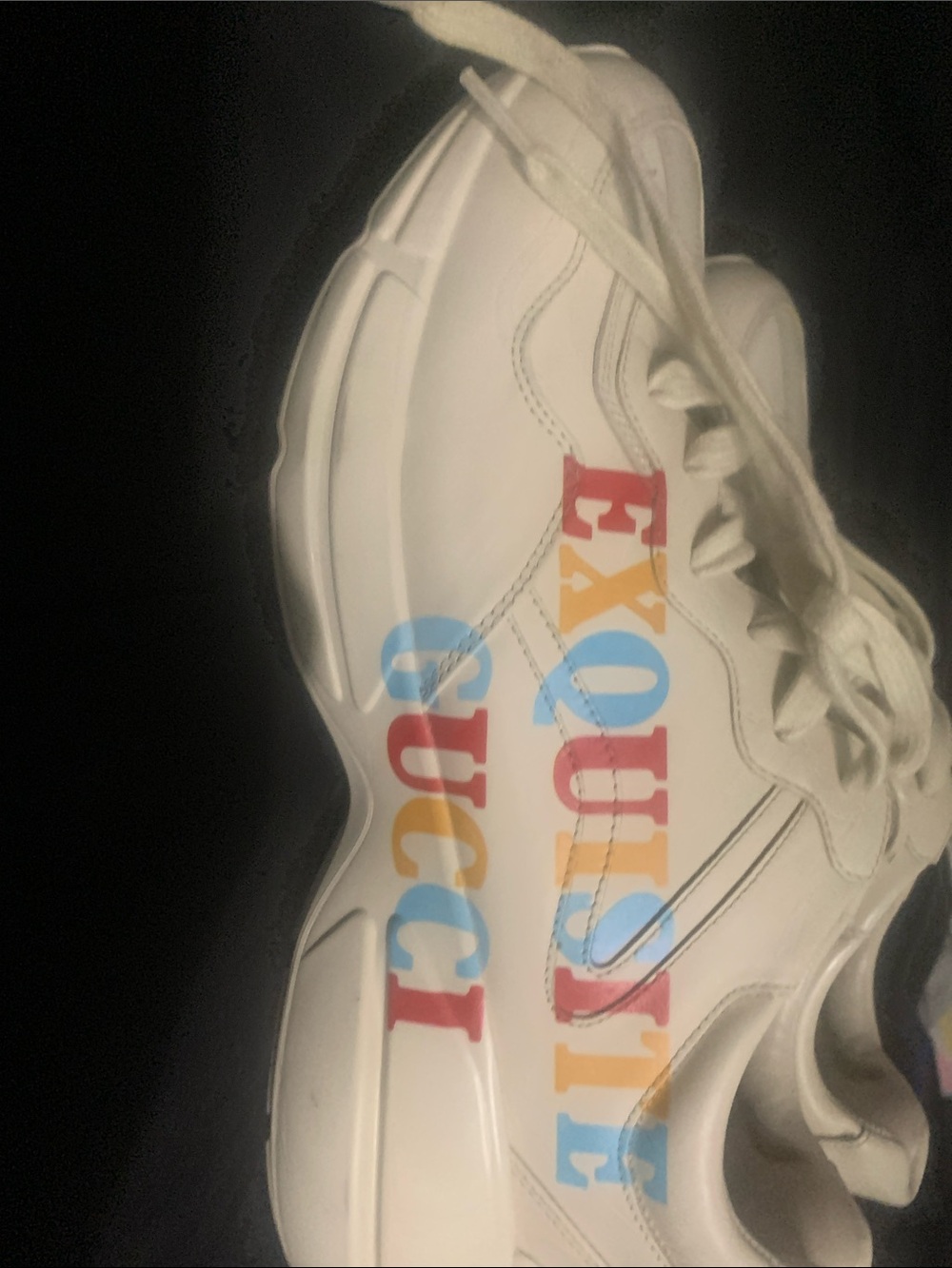 Willing to negotiate Gucci White Leather Sneaker with Multicolor 'EXQUISITE'
